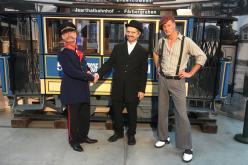 Historical figures walkact in the Tram (MVG) Museum Munich
