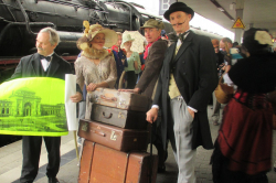The railway station anniversary is enriched with historical Walkacts by EventComedy.