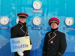 World clock with Doormen, the weatherproof Bellboy version