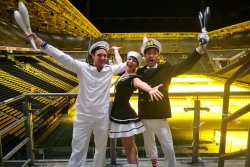 Comedy ship's crew entertains in the Signal Iduna Park.